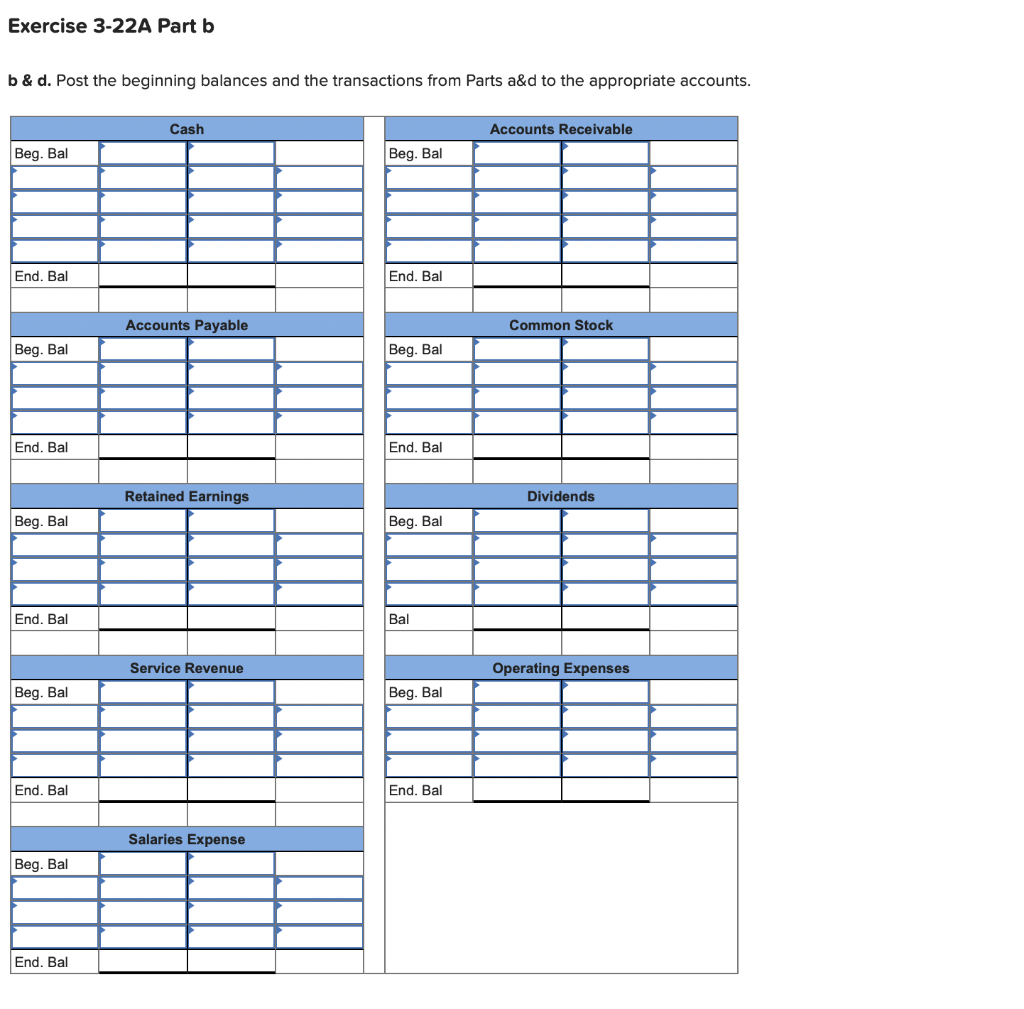 Incurred $3,400 of operating expenses on account. 3. Collected $50,700 of accounts