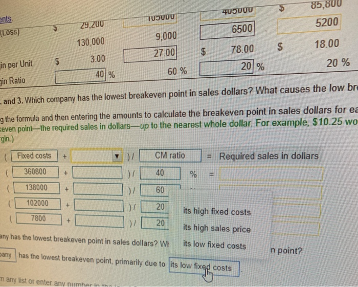 sign or parentheses to enter an operating loss.) Right Left Up Down