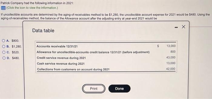 please show all work through excel. thanks in advance. Patrick Company had