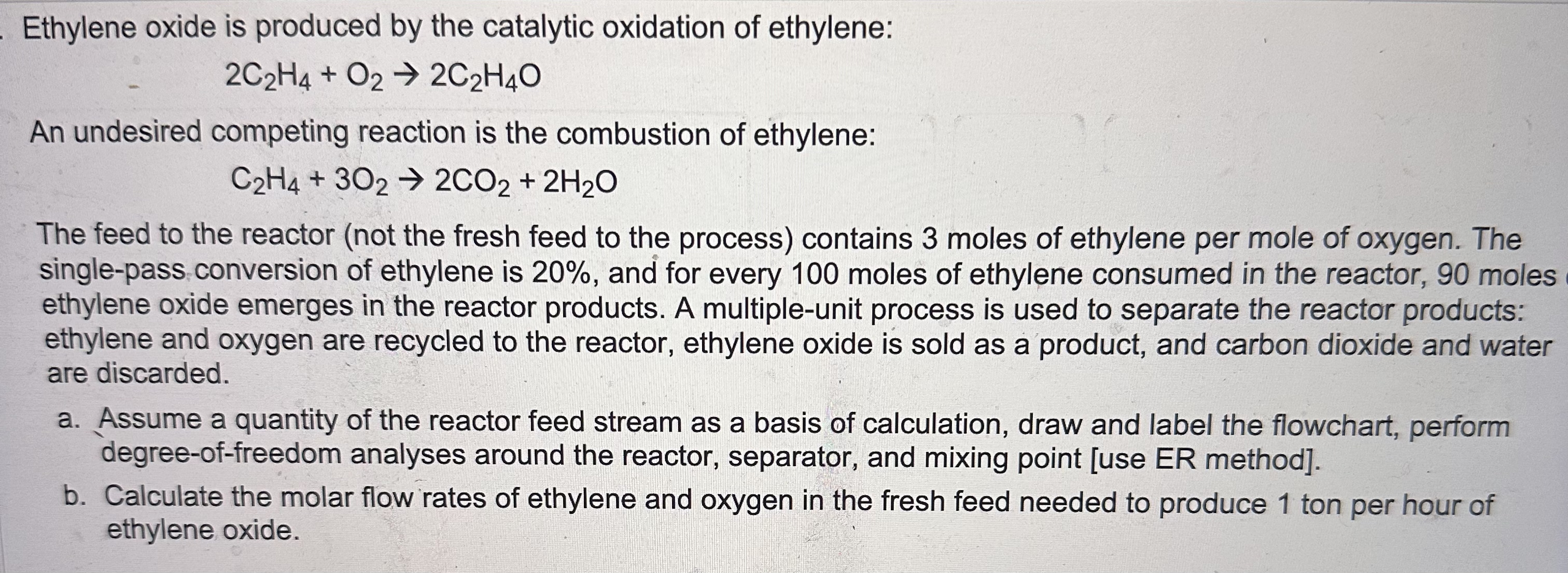  Please solve it by using Extent Reaction Method. Please draw the