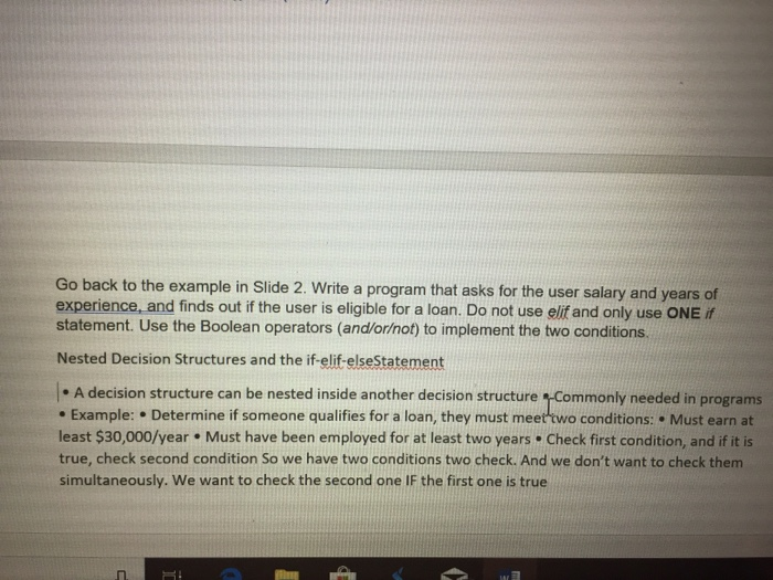  Go back to the example in Slide 2. Write a program