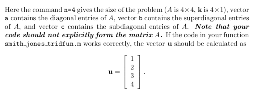 that solves the tridiagonal system of equations It is important to understand
