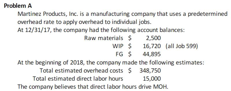 Questions: 1 - What was the predetermined MOH rate for 2018?