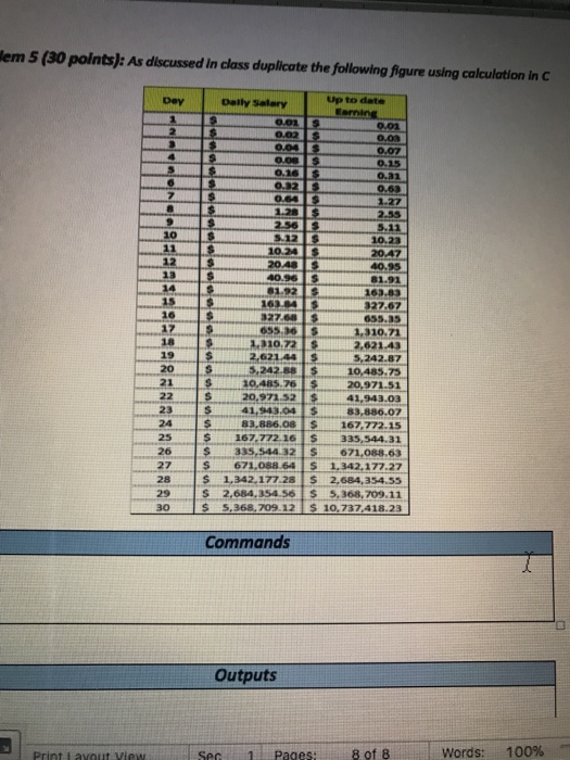  lem 5 (30 points): As discussed in class duplicate the following