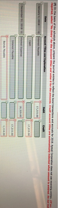 bonds by Ayayal Corporation on January 1, 2011, and the subsequent interest