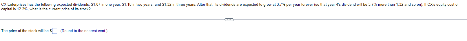  capital is 12.2%, what is the current price of its stock?