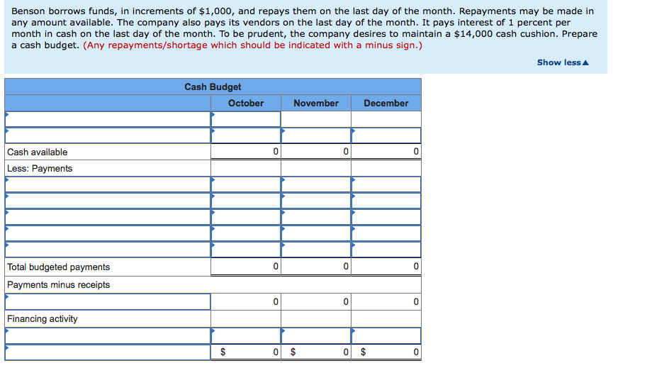 [The following information applies to the questions displayed below.] Benson Company is