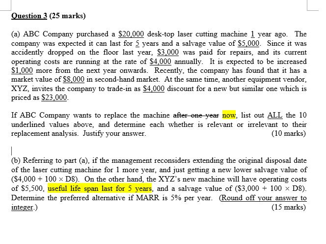  for d8=0 , with clear steps thank you Question 3 (25