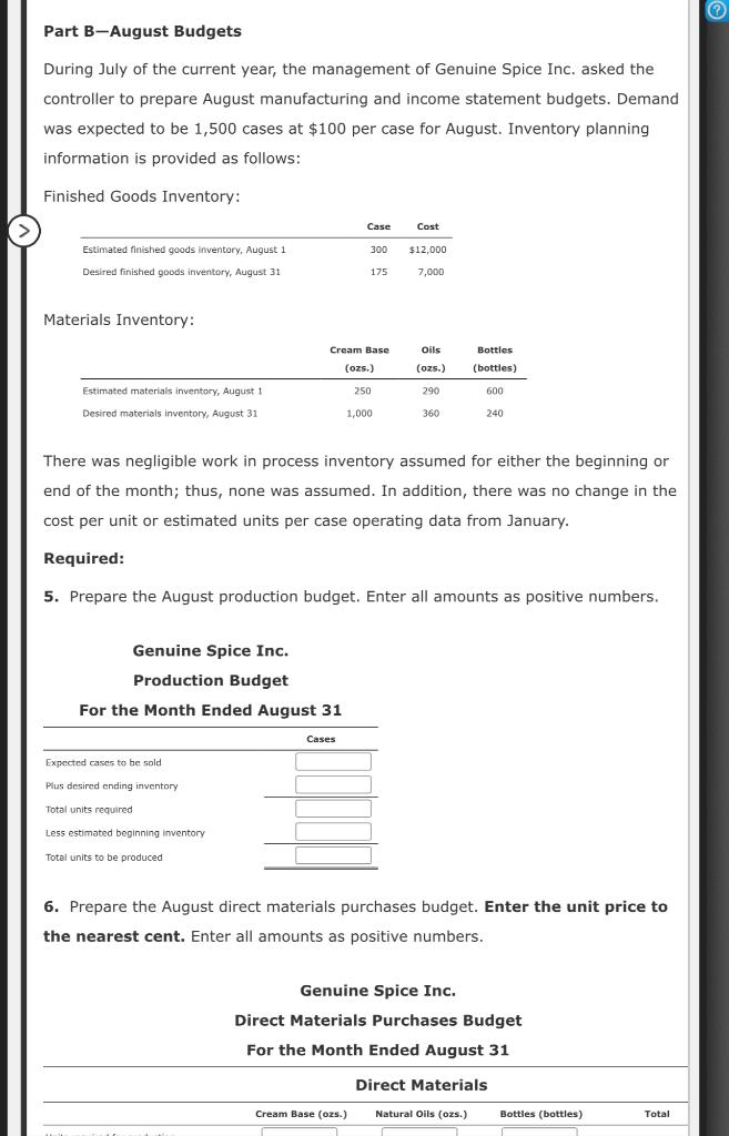 of the comprehensive problem. Be sure you have completed Part A before