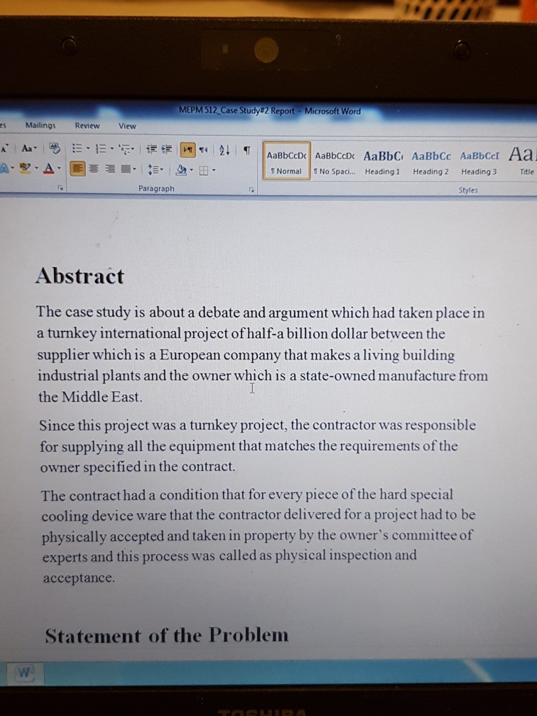 re-write it in different words 512-Case Study #2 Report. Microsoft word