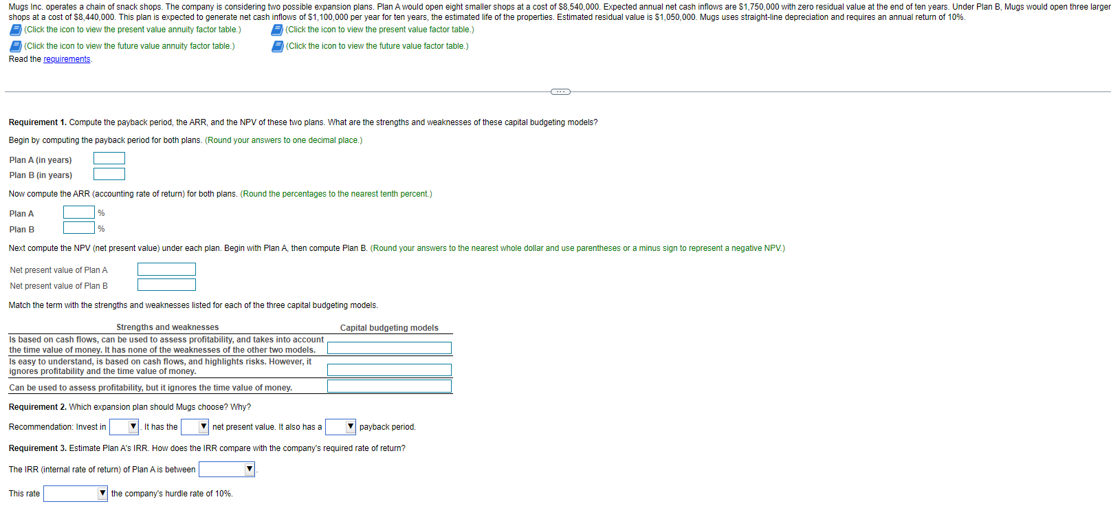  (Click the icon to view the present value annuity factor table.)