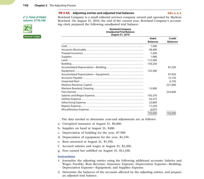  142 Chapter 3 The Adjusting Process PR 3-5A Adjusting entries and