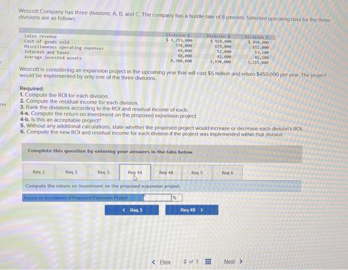 project in the upcoming year that will cost $5 million and return