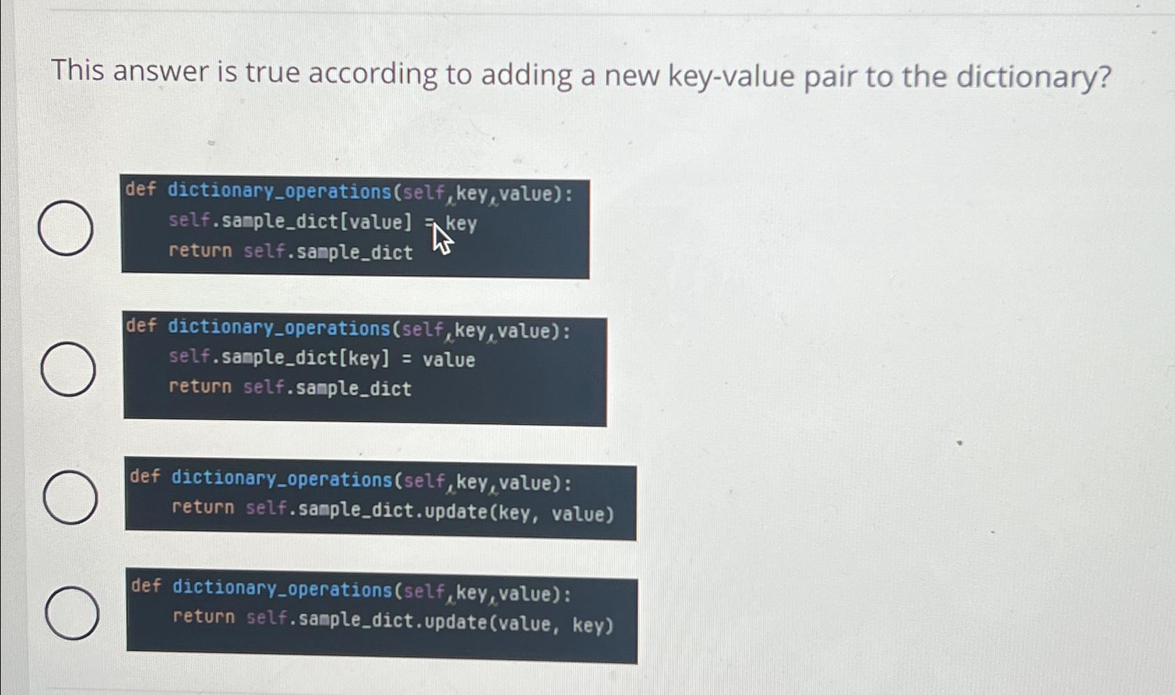  This answer is true according to adding a new key-value pair