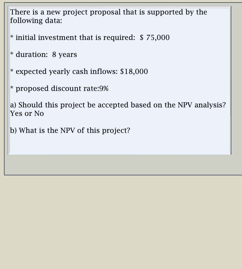  There is a new project proposal that is supported by the