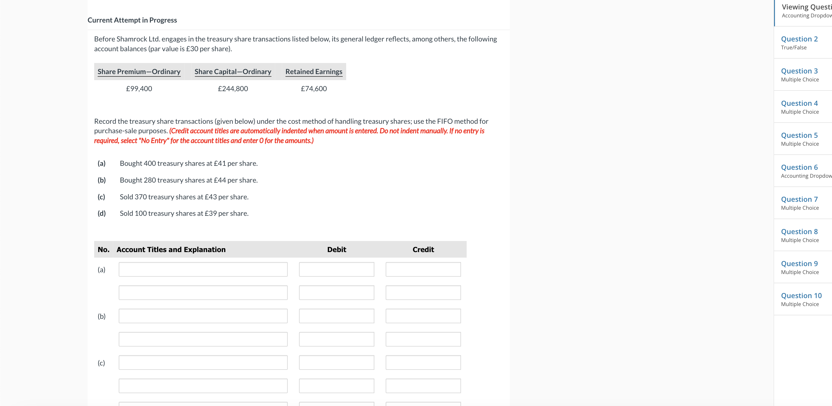  Current Attempt in Progress Viewing Quest Before Shamrock Ltd. engages in