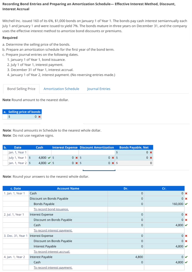  Recording Bond Entries and Preparing an Amortization Schedule- Effective Interest Method,