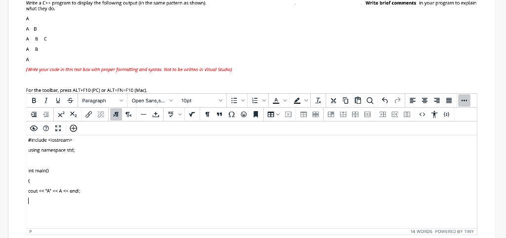  complete and correct the following code if wrong in c++ Write