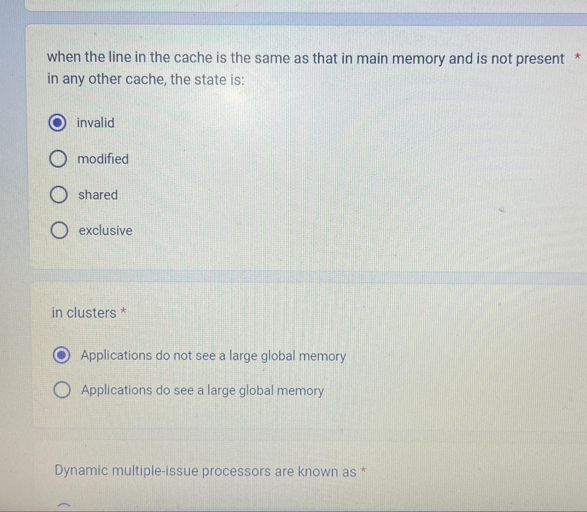  when the line in the cache is the same as that