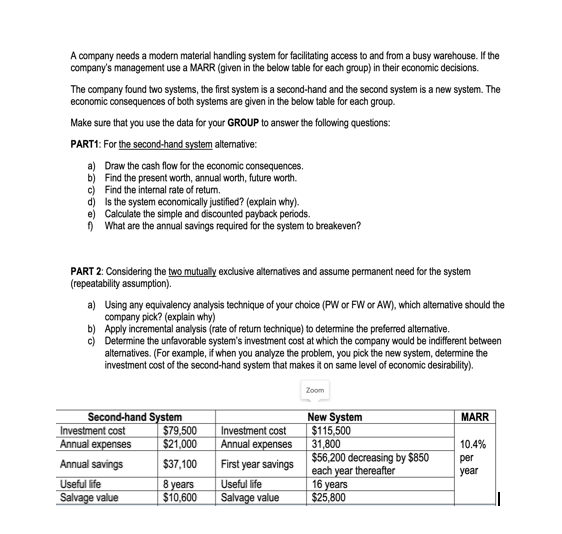 Required: part 1, section d and f required: part 2 section b