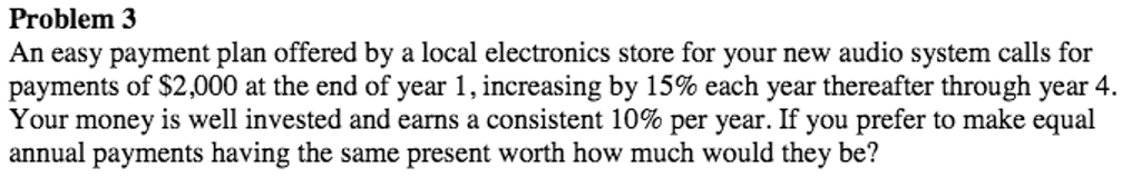  An easy payment plan offered by a local electronics store for