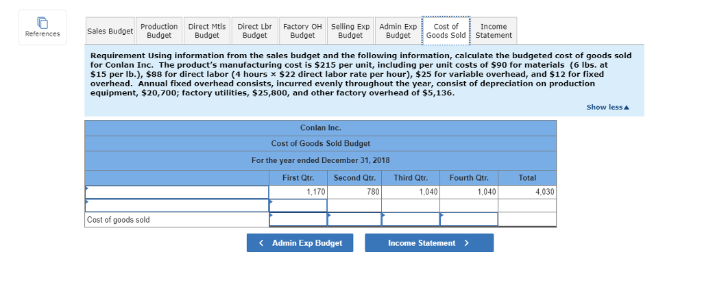 and $480 per unit in the final quarter. a. points Company policy