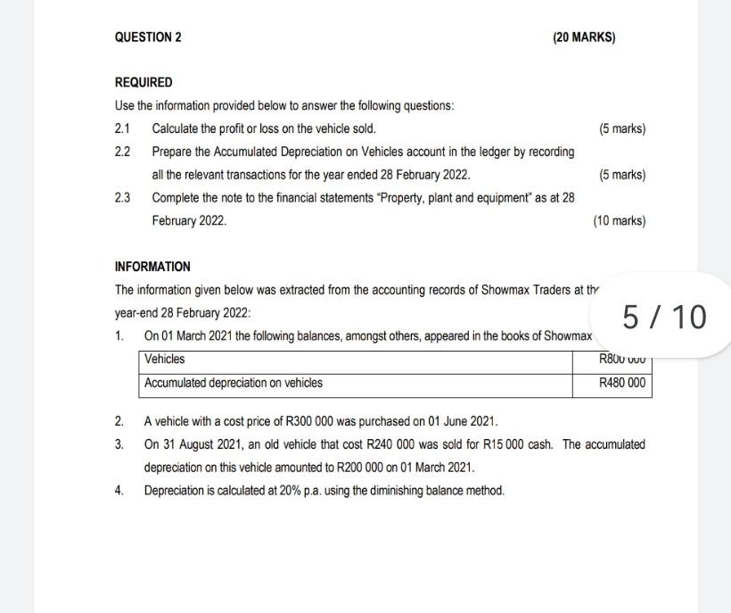 REQUIRED Use the information provided below to answer the following questions: