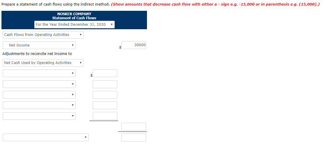 Nosker Company. NOSKER COMPANY Comparative Balance Sheets December 31 Assets 2020 Cash