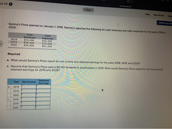  ork #3 Homework 13 Saved Help Save & Ext Sub Check