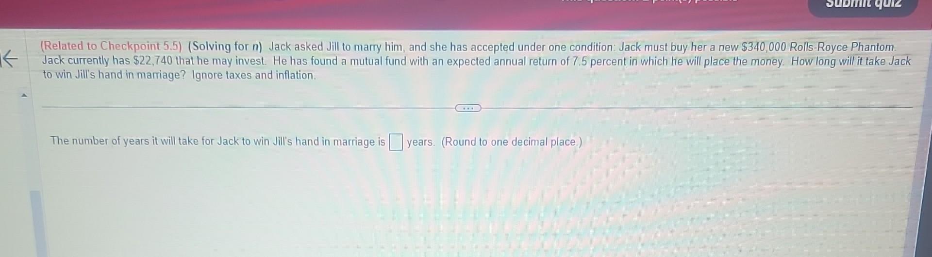 (Related to Checkpoint 5.5) (Solving for n ) Jack asked Jill