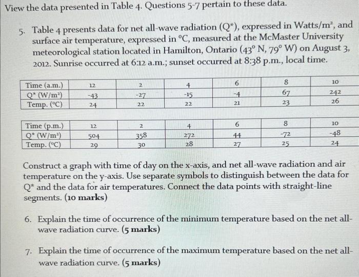  View the data presented in Table 4 . Questions 57 pertain