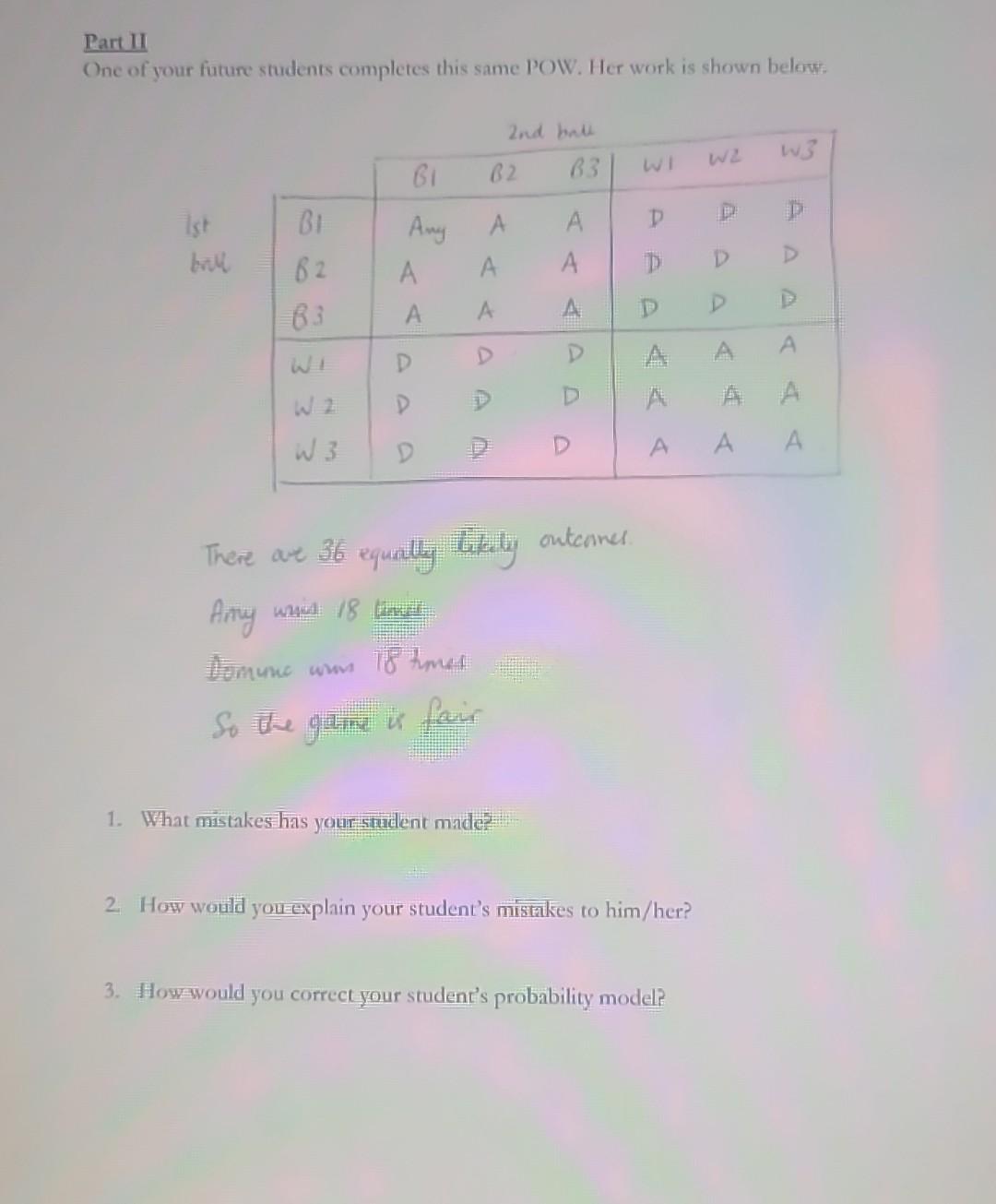 solve all what mistake has thus student made. How would you