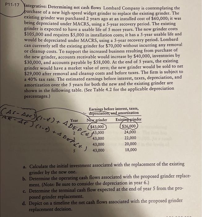 sub part c please. thank you 1-17 Integrative: Determining net cash flows