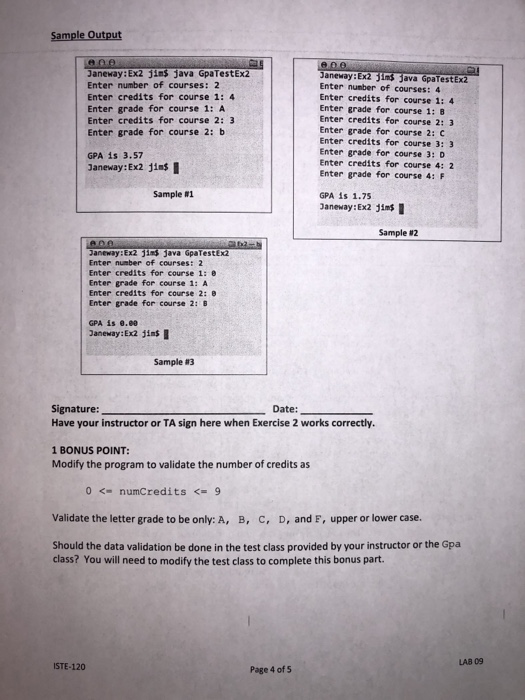 point average (GPA) for a student at RIT. The program will prompt
