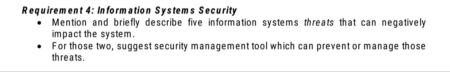 Computer science Answer REQUREMENT 4 ALL POINTS ........PLEASE DO NOT SKIP ANY