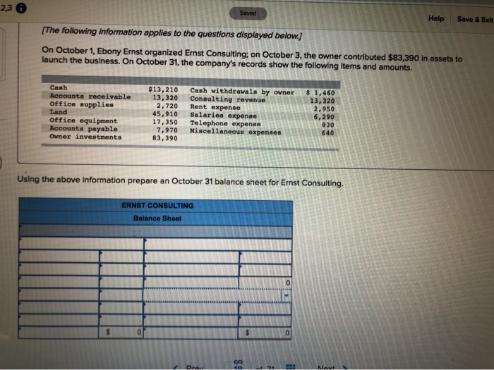  2,3 Saved Help Save & Exit [The following information applies to
