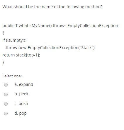 top pointer show? Select one: a.9 O b. 7 O c. 0