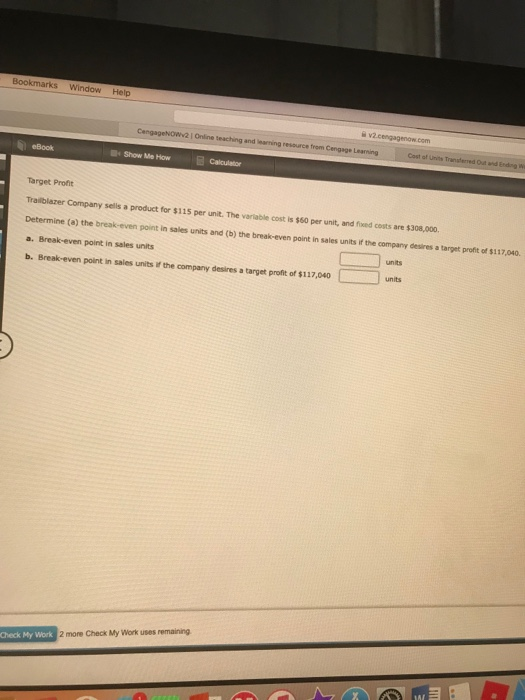 Bookmarks Window Help eBook , Show Me How I Calculator Target