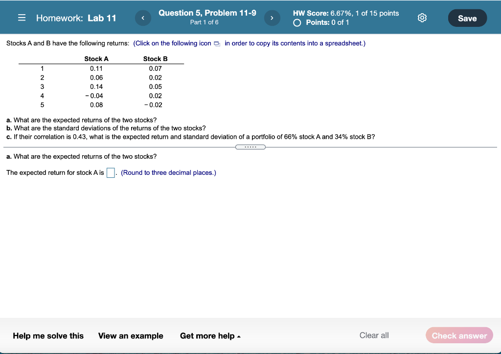  = Homework: Lab 11 Question 5, Problem 11-9 Part 1 of