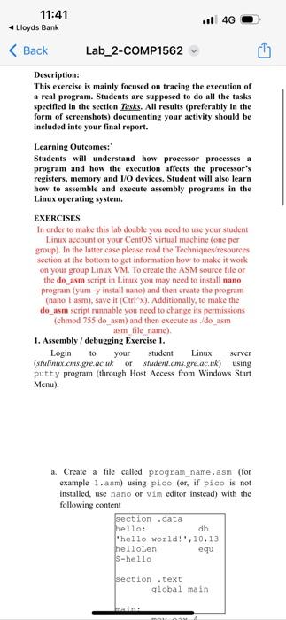 i need the answer for this lab work Learning Outcemes: Students will