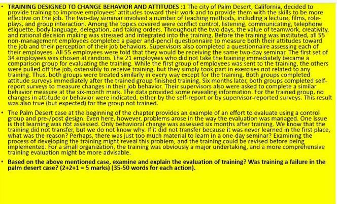  TRAINING DESIGNED TO CHANGE BEHAVIOR AND ATTITUDES :1 The city of