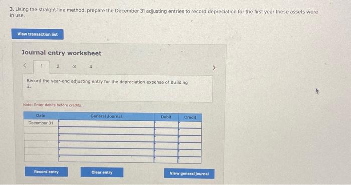 to record depreciation for the first year these assets were nuse. Journal
