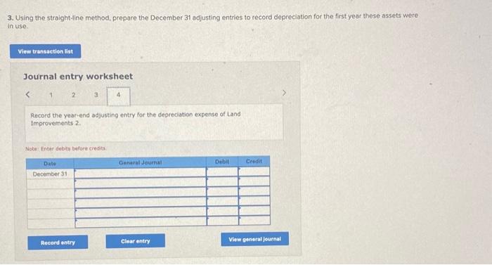 method, prepare the December 31 adjusting entries to record depreciation for the