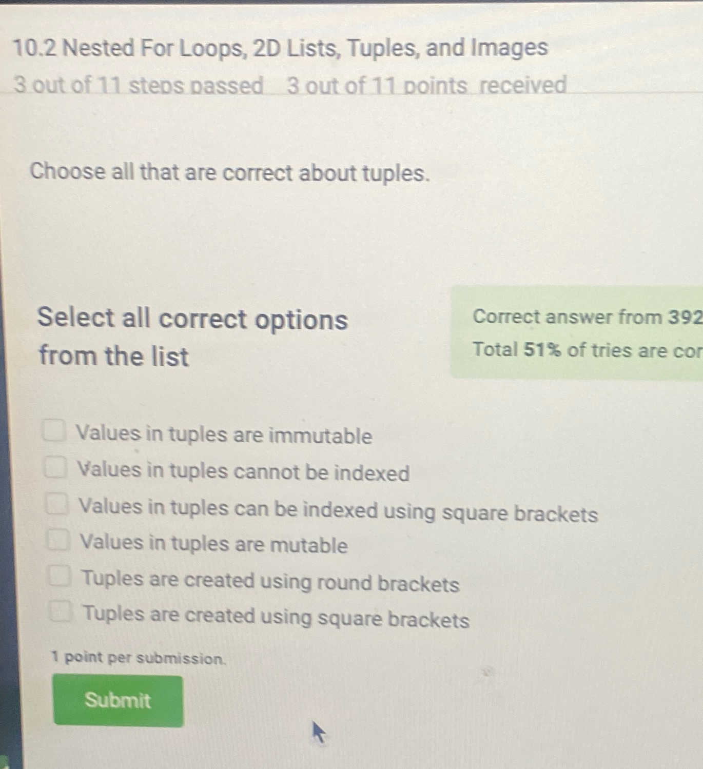  10.2 Nested For Loops, 2D Lists, Tuples, and Images 3 out