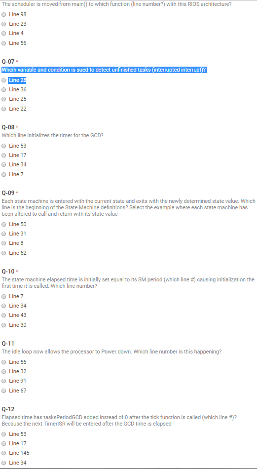 elapsedTime int (TickFct) (int): 84 switch (state) case BI Ledoff: 11. task