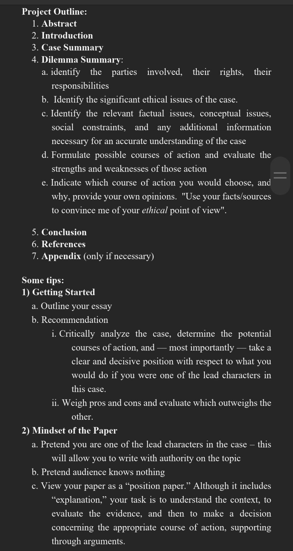 relevant to financial services sector, you are required to write a case