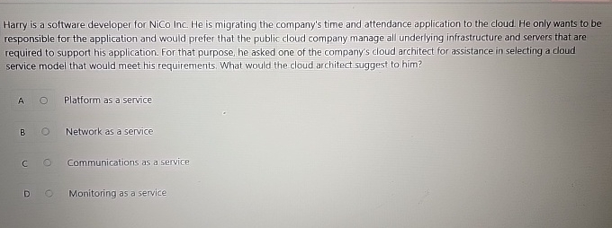  Harry is a software developer for NiCo Inc. He is migrating