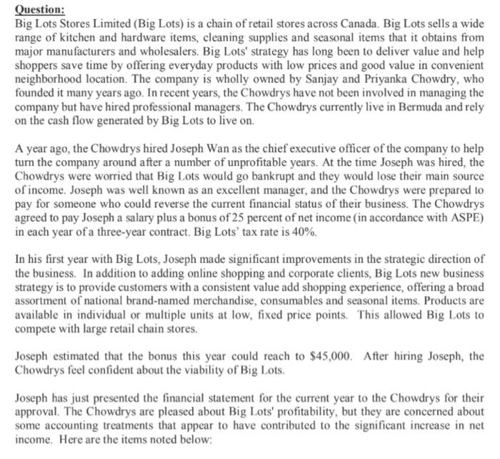 This is a case study set of questions. I ONLY NEED NUMBER