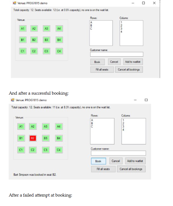 Venue Booking System In this assignment you are to develop a simple