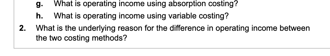 overhead. ... Variable operating expenses per unit sold. ............ $ Fixed operating